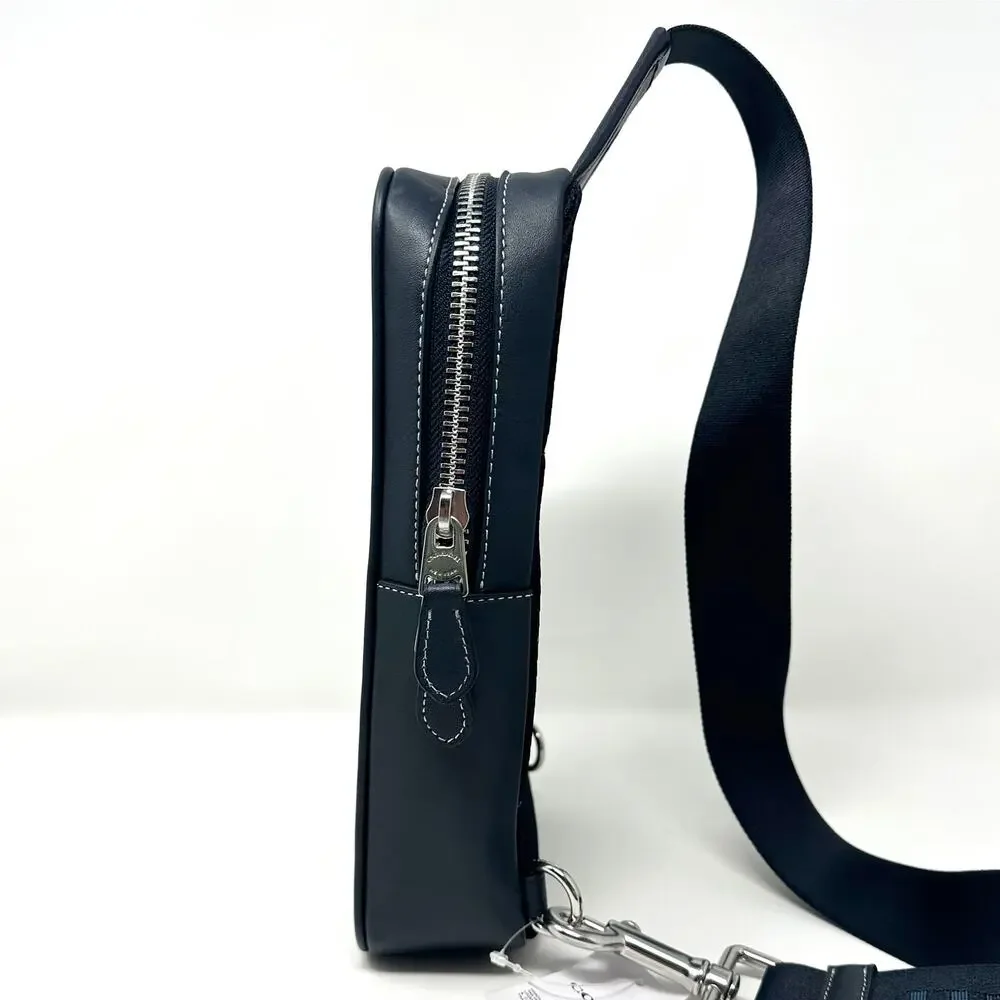 Coach Sullivan Pack Houndstooth Teal Wine CJ588 Leather Crossbody Bag NWT $350
